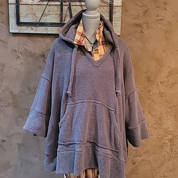 Free People Beach Cozy Taupe Hoodie OSFM - Picture 3 of 9